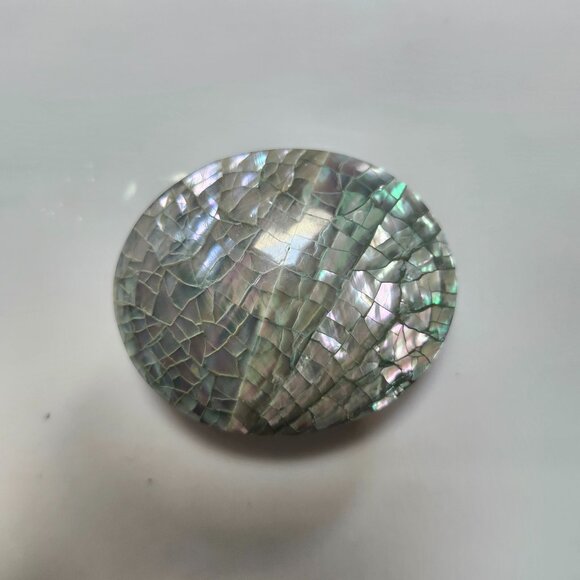 Beautiful Abalone Mother of Pearl Shell and LeatherScarf Tie - Picture 1 of 3